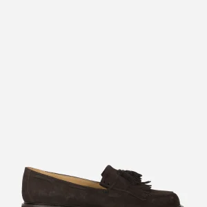 Mocassino Adler in suede con frangia Marrone