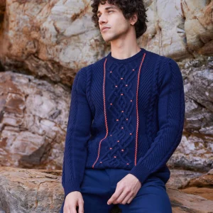 Girocollo aran ricamato