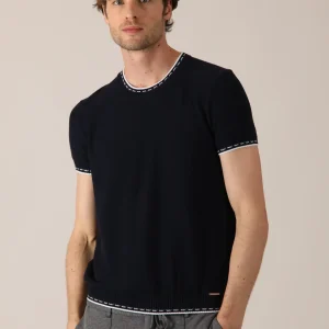 T-shirt tratteggio a contrasto