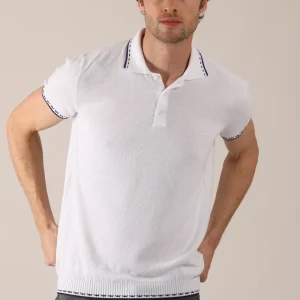 Polo bottoni tratteggio a contrasto