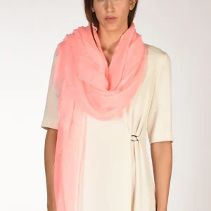 Faliero Sarti Sciarpa Sfrangiata Rosa Donna