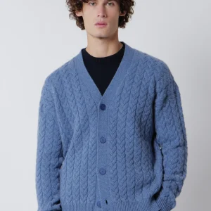 Cardigan bottoni con trecce