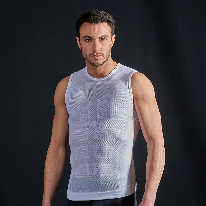 Canotta traspirante a rete sportiva uomo