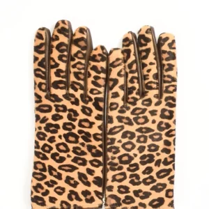 Alpo Guanti In Nappa Beige/nero Donna