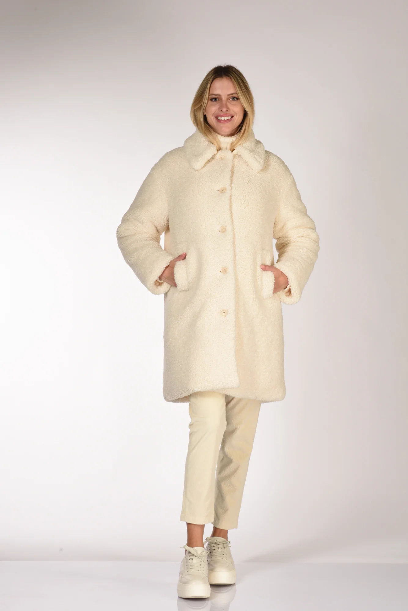 Aspesi Cappotto Ysabel Re Bianco Naturale Donna - immagine 2