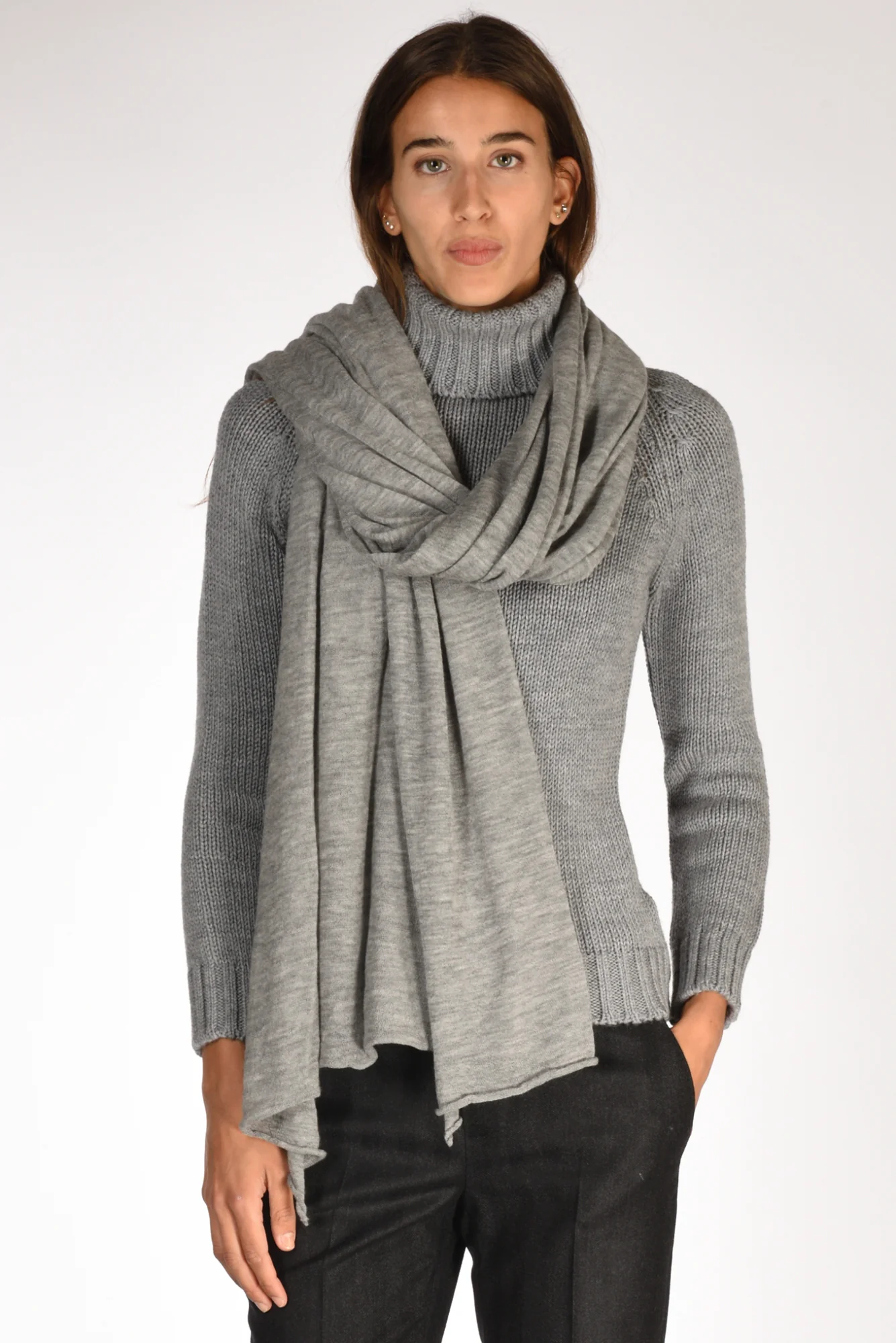 Faliero Sarti Stola Unita Grigio Melange Donna