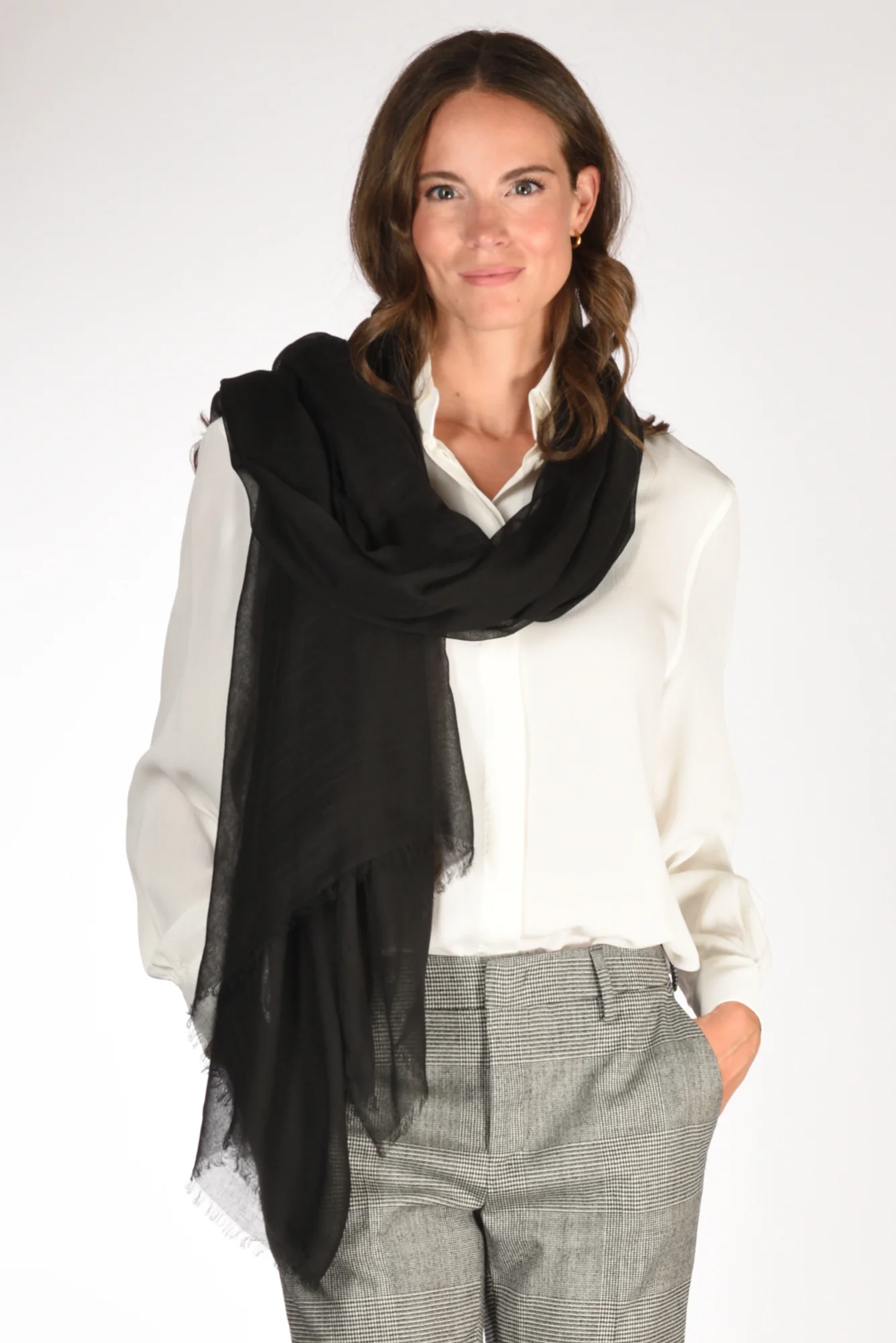 Faliero Sarti Sciarpa Unita Nero Donna