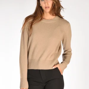 Allude Maglia Girocollo Beige Scuro Donna