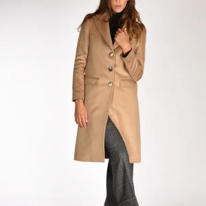 Five Cappotto Beige Donna