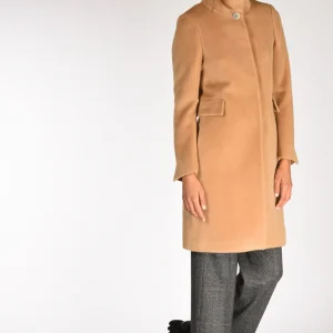 Five Cappotto Beige Donna