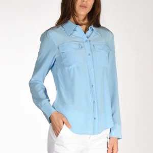 Equipment Femme Camicia Tasche Azzurro Donna