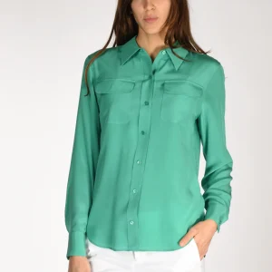 Equipment Femme Camicia Tasche Verde Donna