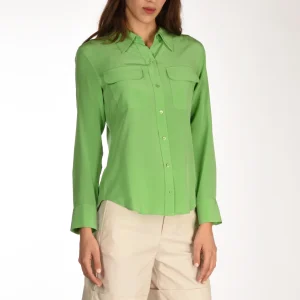 Equipment Femme Camicia Tasche Verde Chiaro Donna