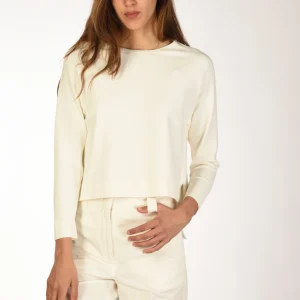 Base Milano Maglia Felpa Bianco Latte Donna