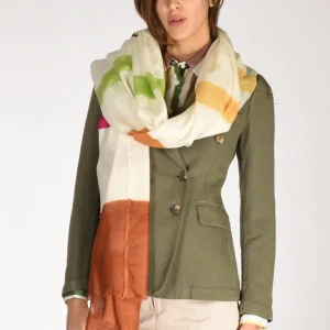 Pyaar Sciarpa Stampa Bianco/verde/rosa Donna