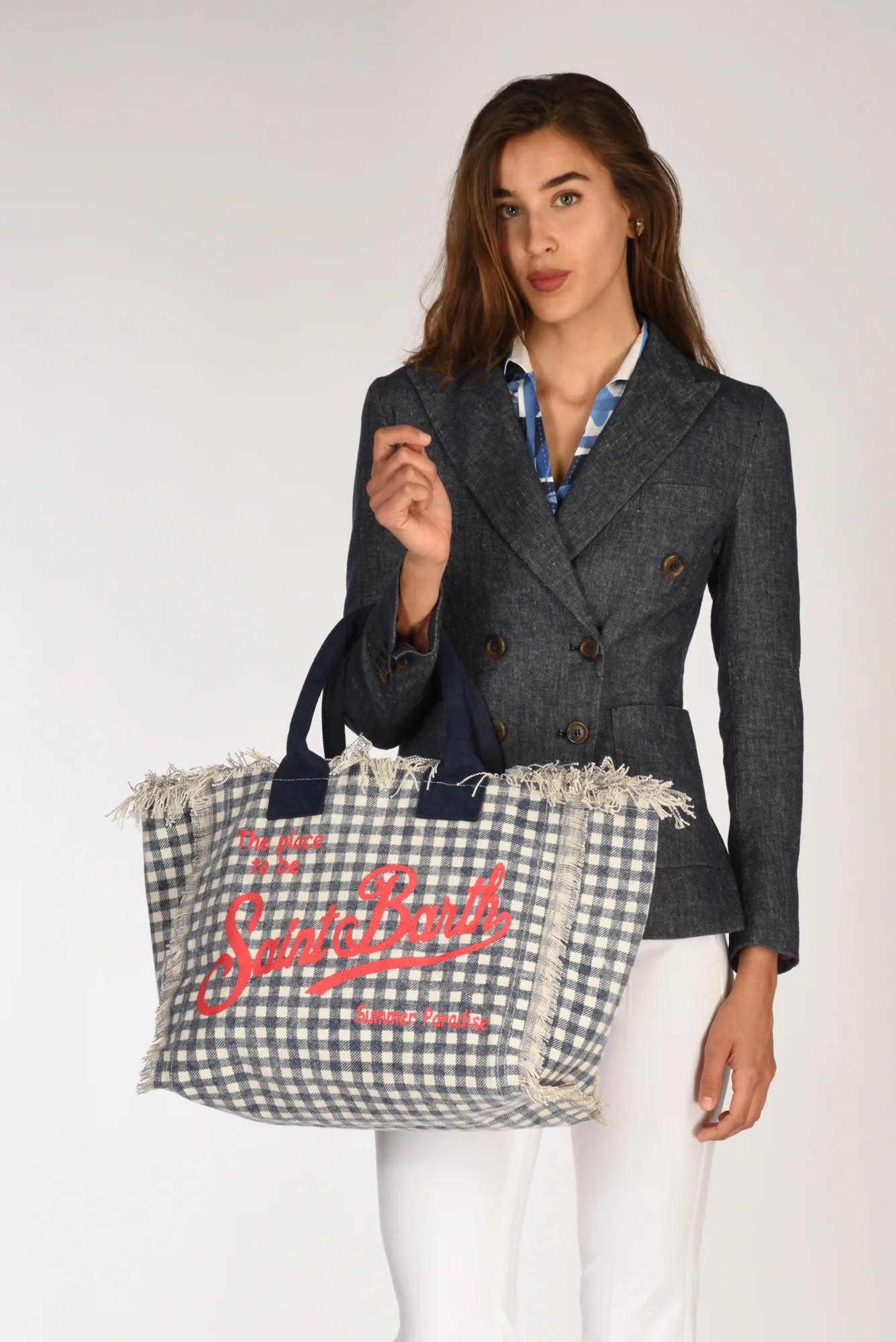 Mc2 Saint Barth Borsa Vanity Blu/bianco Donna - immagine 3