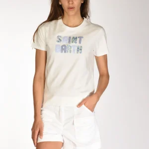 Mc2 Saint Barth Tshirt Emilie Bianco/azzurro Donna