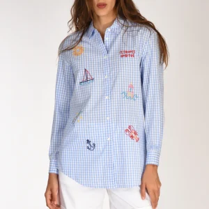 Mc2 Saint Barth Camicia Brigitte Azzurro/bianco/multicolor Donna