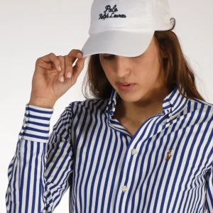 Polo Ralph Lauren Cappello Scritta Bianco/blu Donna