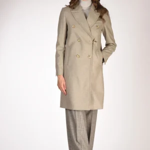 Fay Cappotto Gancio Beige Melange Donna