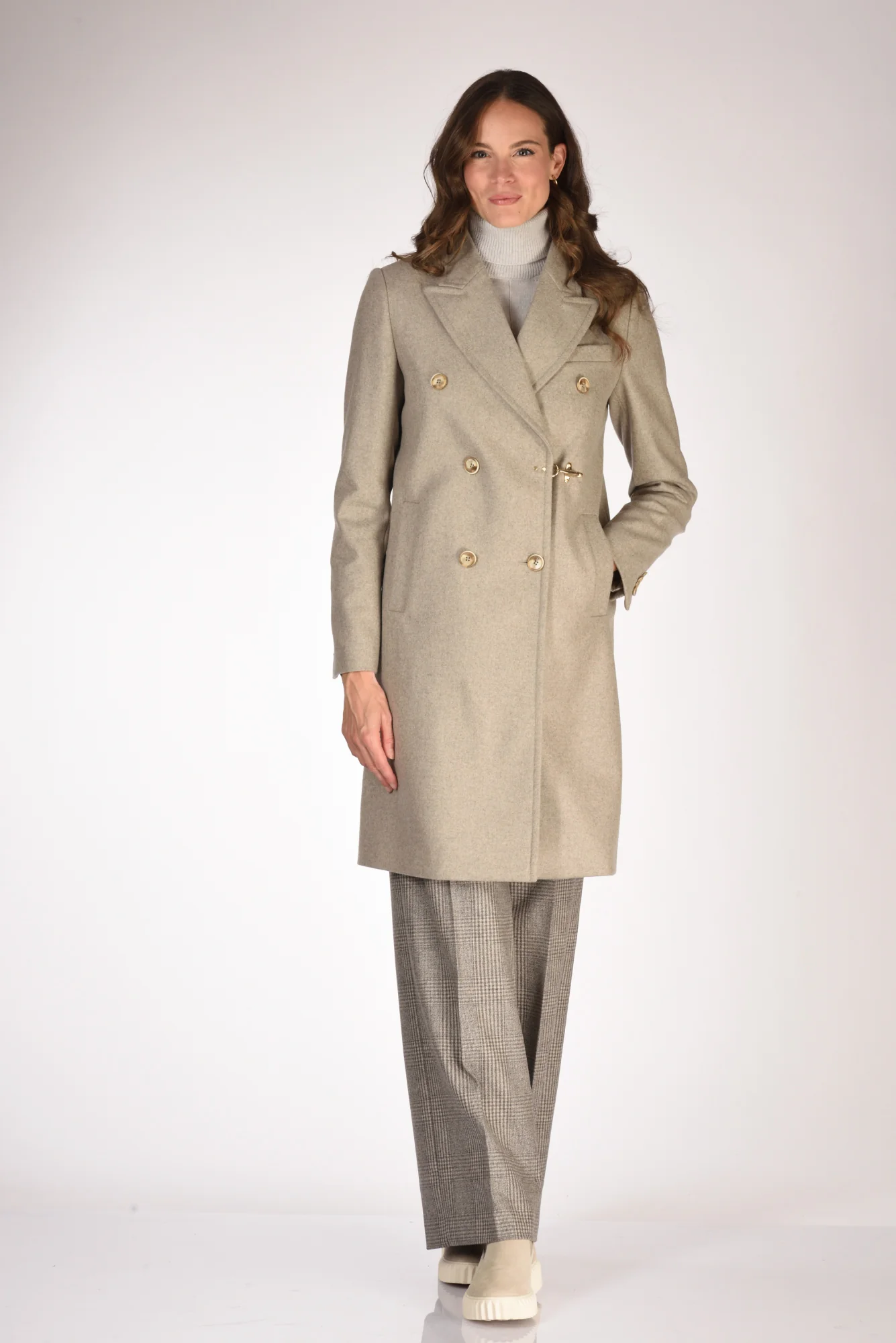 Fay Cappotto Gancio Beige Melange Donna - immagine 2