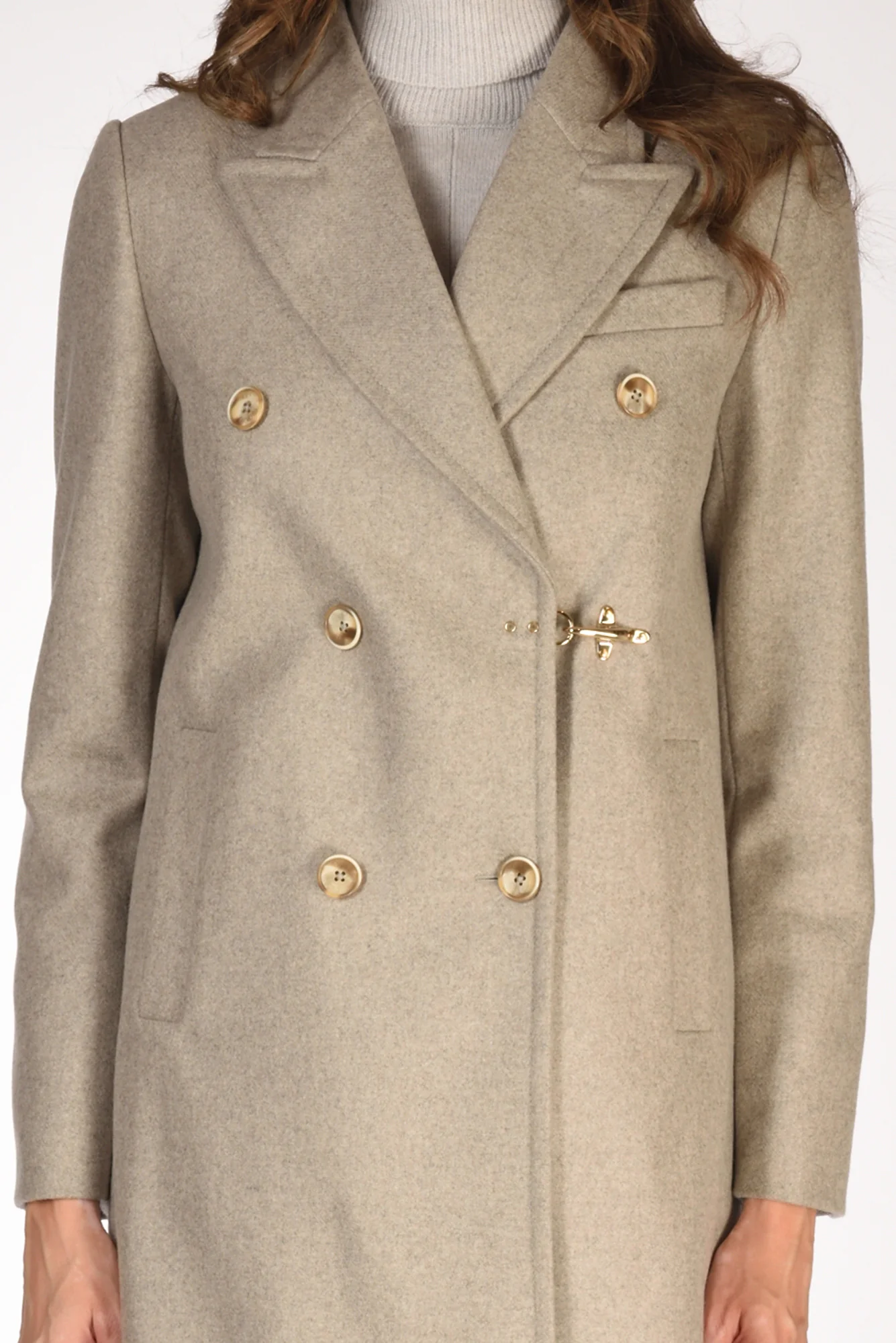 Fay Cappotto Gancio Beige Melange Donna - immagine 4