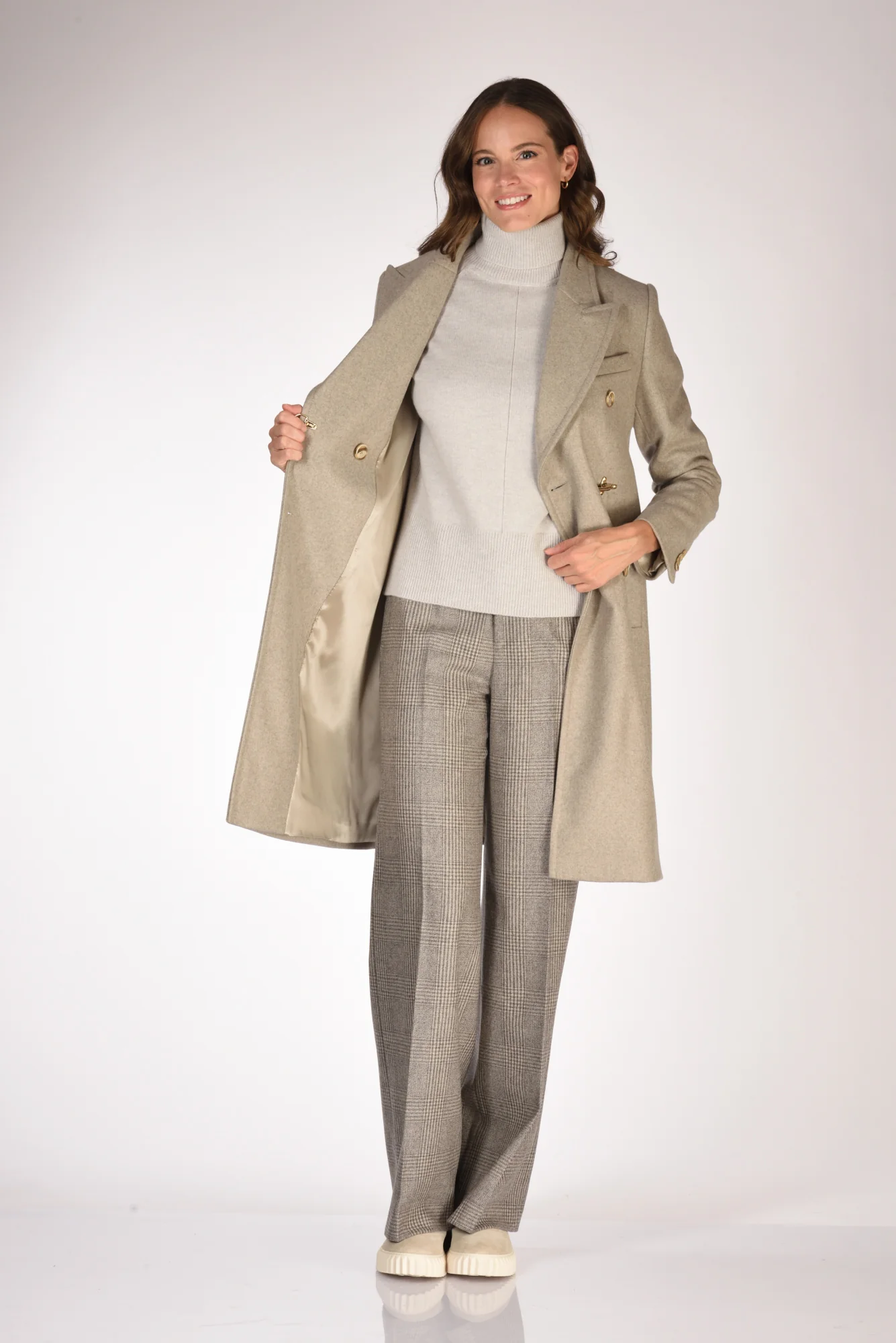 Fay Cappotto Gancio Beige Melange Donna - immagine 7