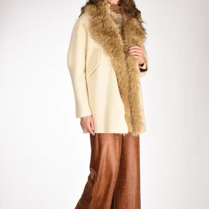 Ava Adore Cappotto Ecofur Beige Donna