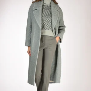 Mouche Cappotto Azzurro Donna