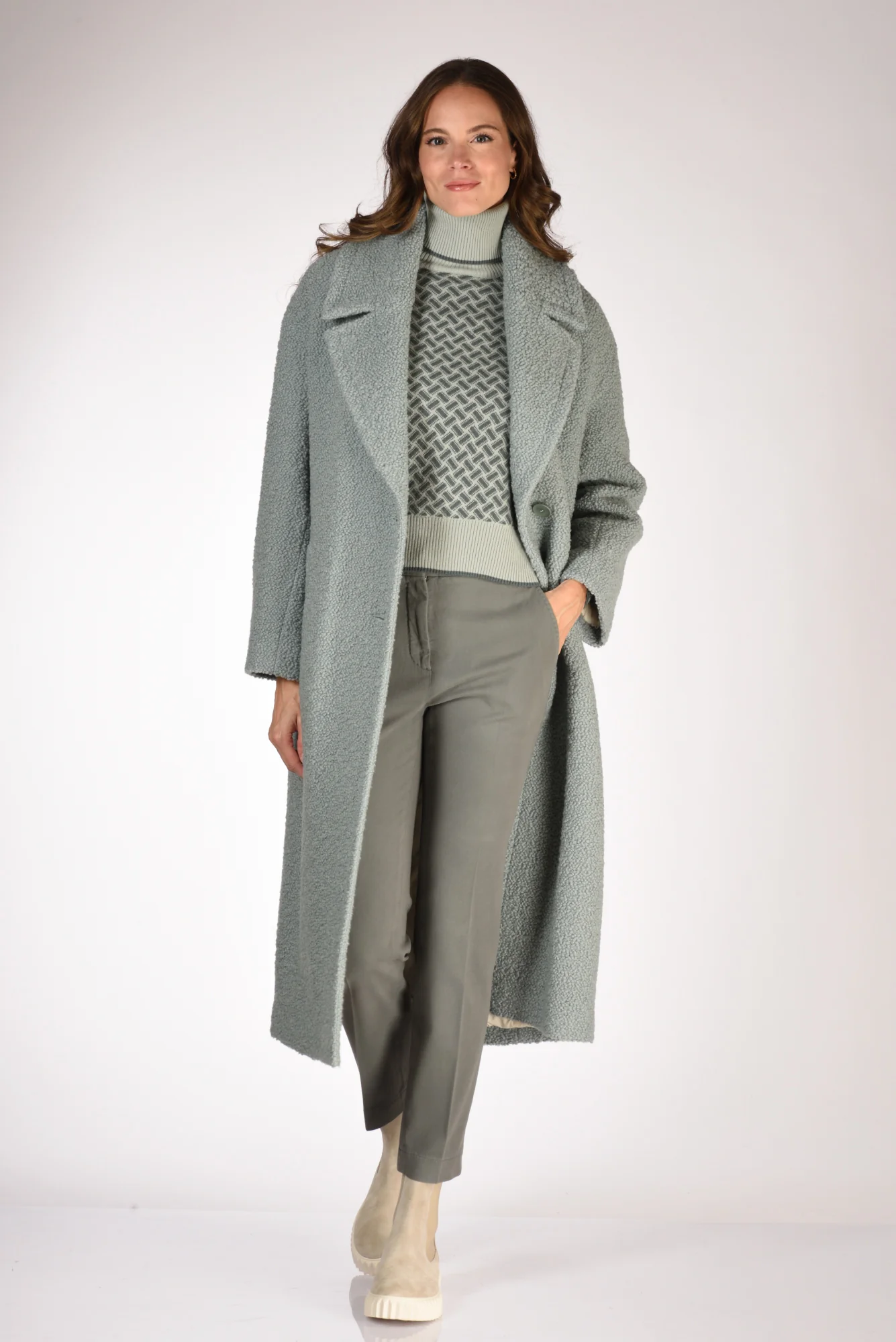 Mouche Cappotto Azzurro Donna - immagine 2