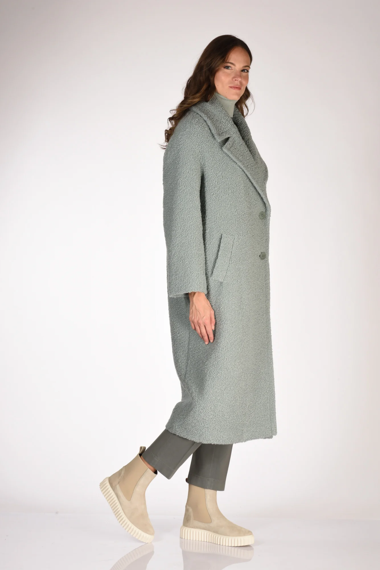 Mouche Cappotto Azzurro Donna - immagine 6