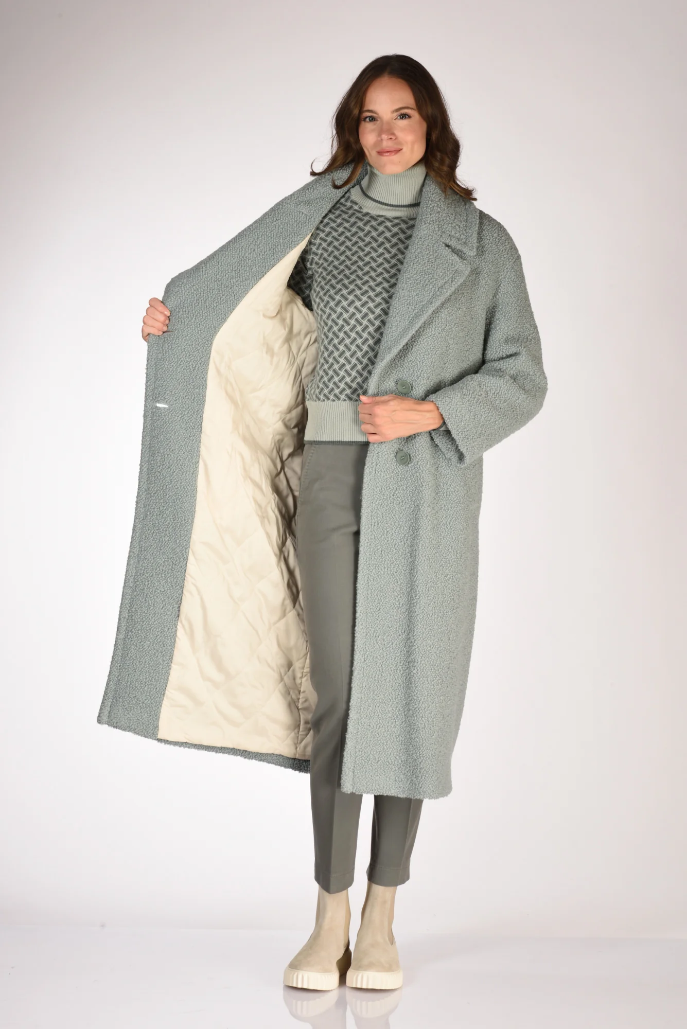 Mouche Cappotto Azzurro Donna - immagine 8