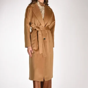 Mouche Cappotto Beige Donna