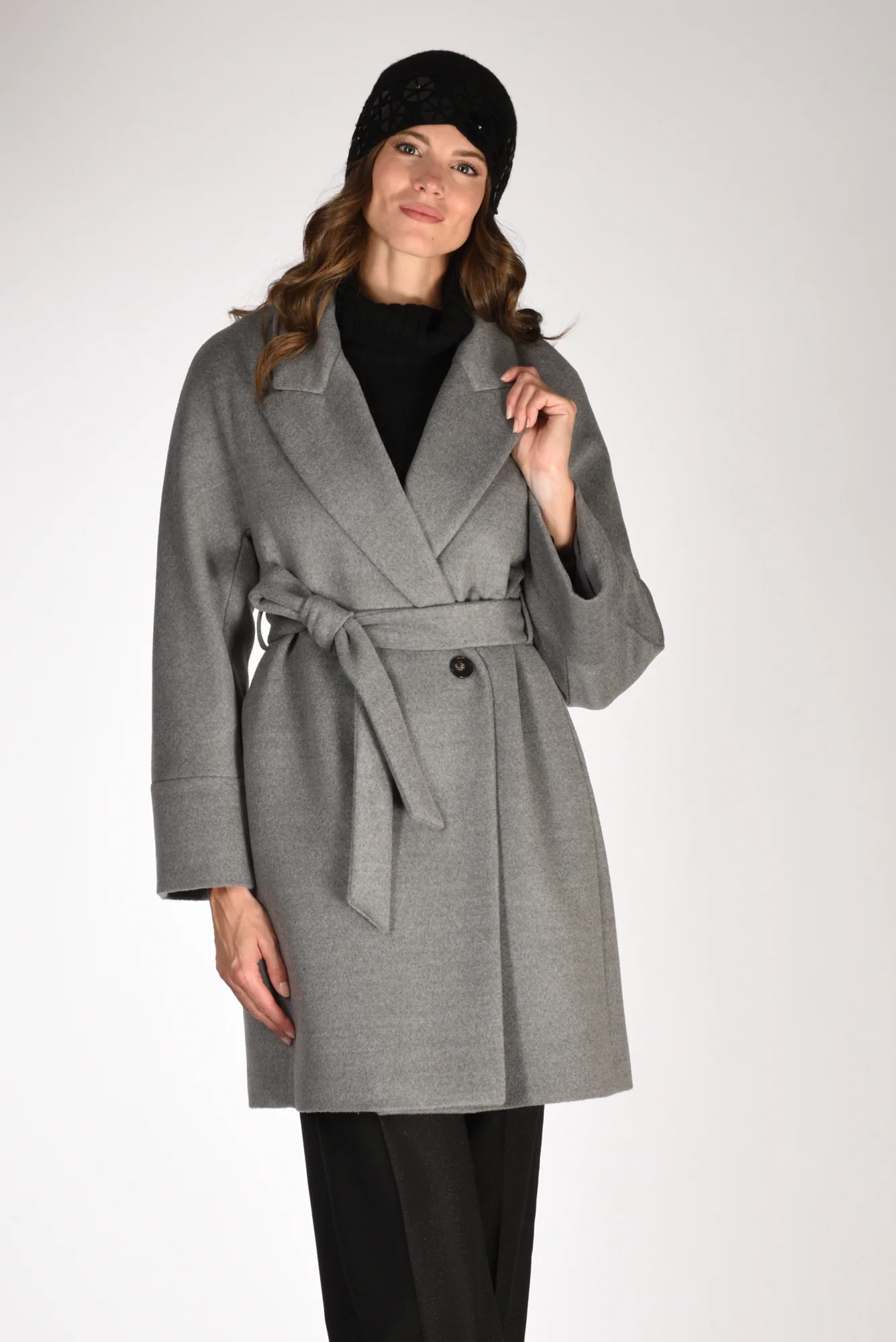 Mouche Cappotto Grigio Donna - immagine 2