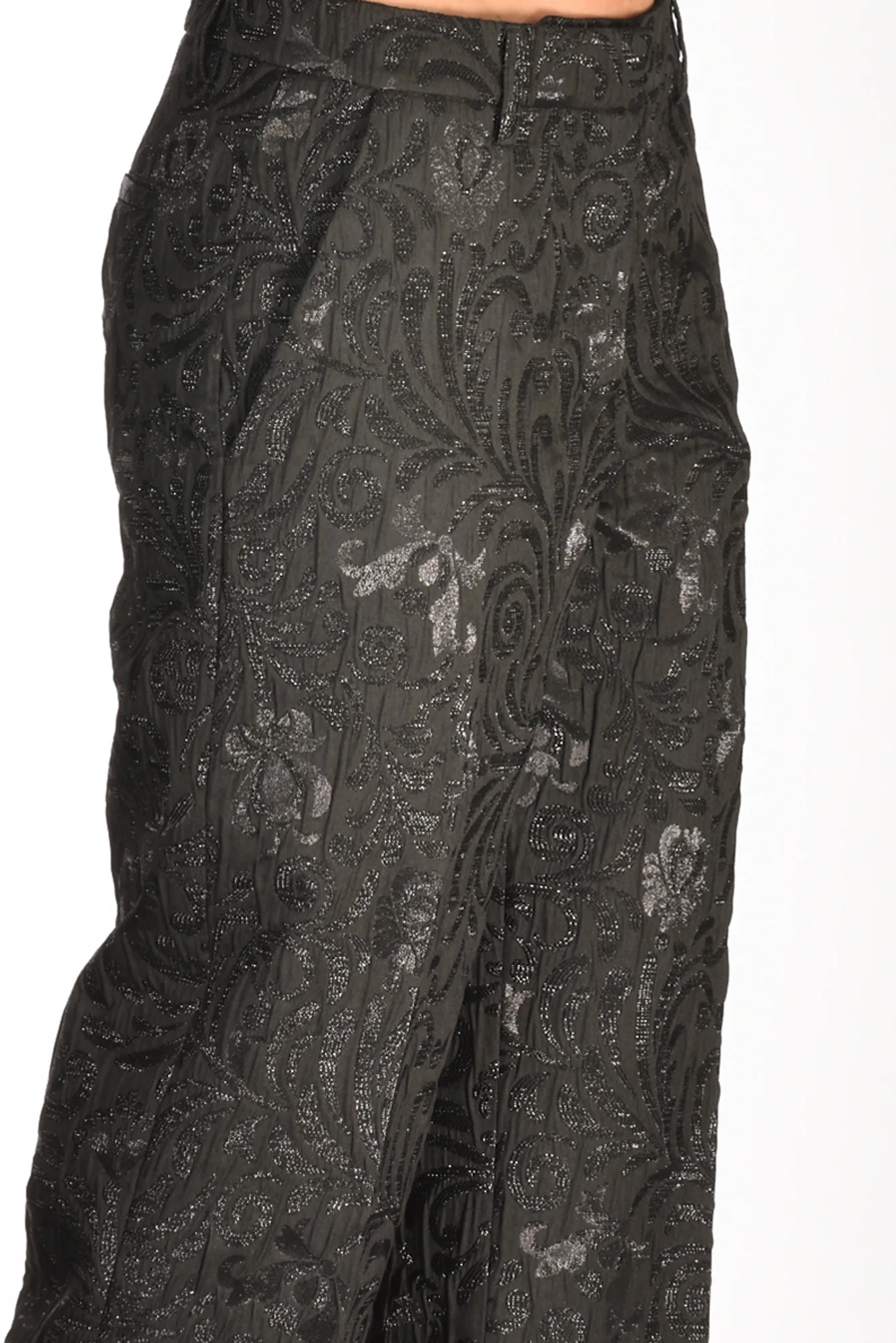 Alessandro Enriquez Pantalone Broccato Nero Donna - immagine 6