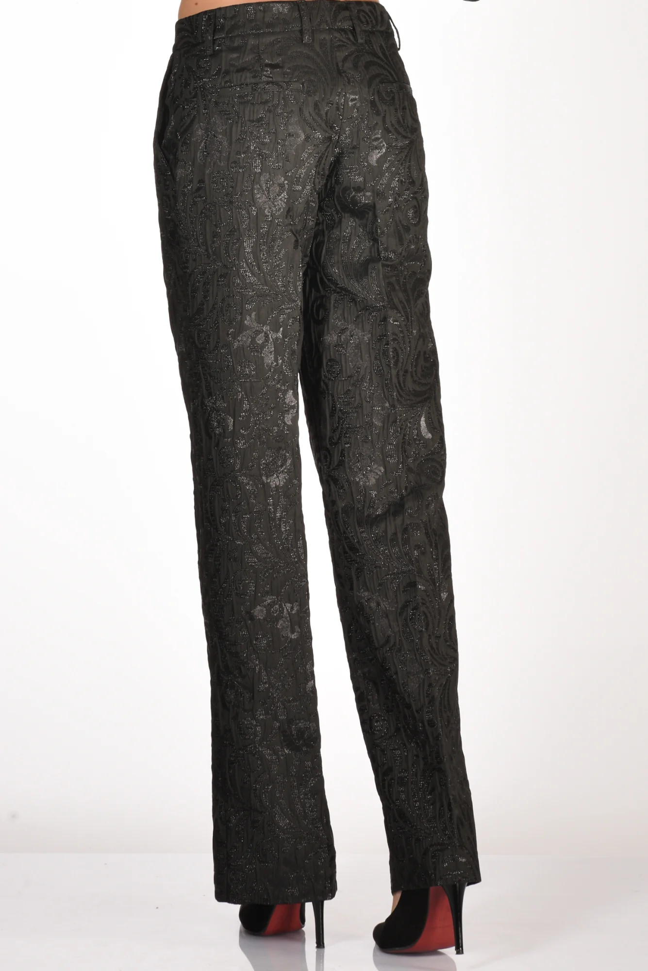 Alessandro Enriquez Pantalone Broccato Nero Donna - immagine 7