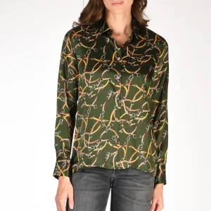 Robert Friedman Camicia Stampata Verde Donna