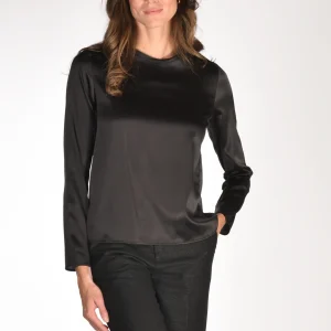 Shirt C Zero Camicia Seta Nero Donna
