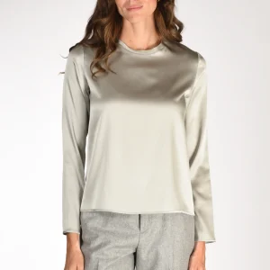 Shirt C Zero Camicia Seta Grigio Chiaro Donna