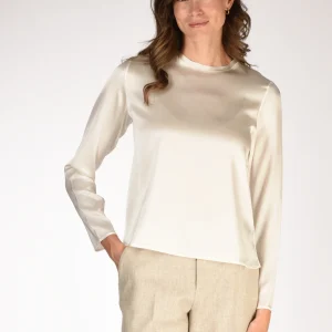Shirt C Zero Camicia Seta Bianco Latte Donna