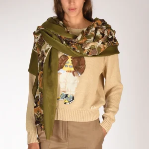 Pyaar Sciarpa Stampata Verde/marrone Donna
