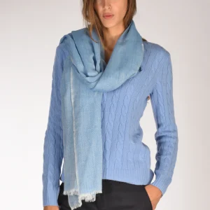 Jaitush Sciarpa Stampata Blu Chiaro Donna