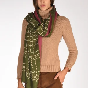Jaitush Sciarpa Stampata Verde Donna