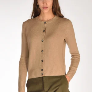 Allude Maglia Cardigan Beige Scuro Donna