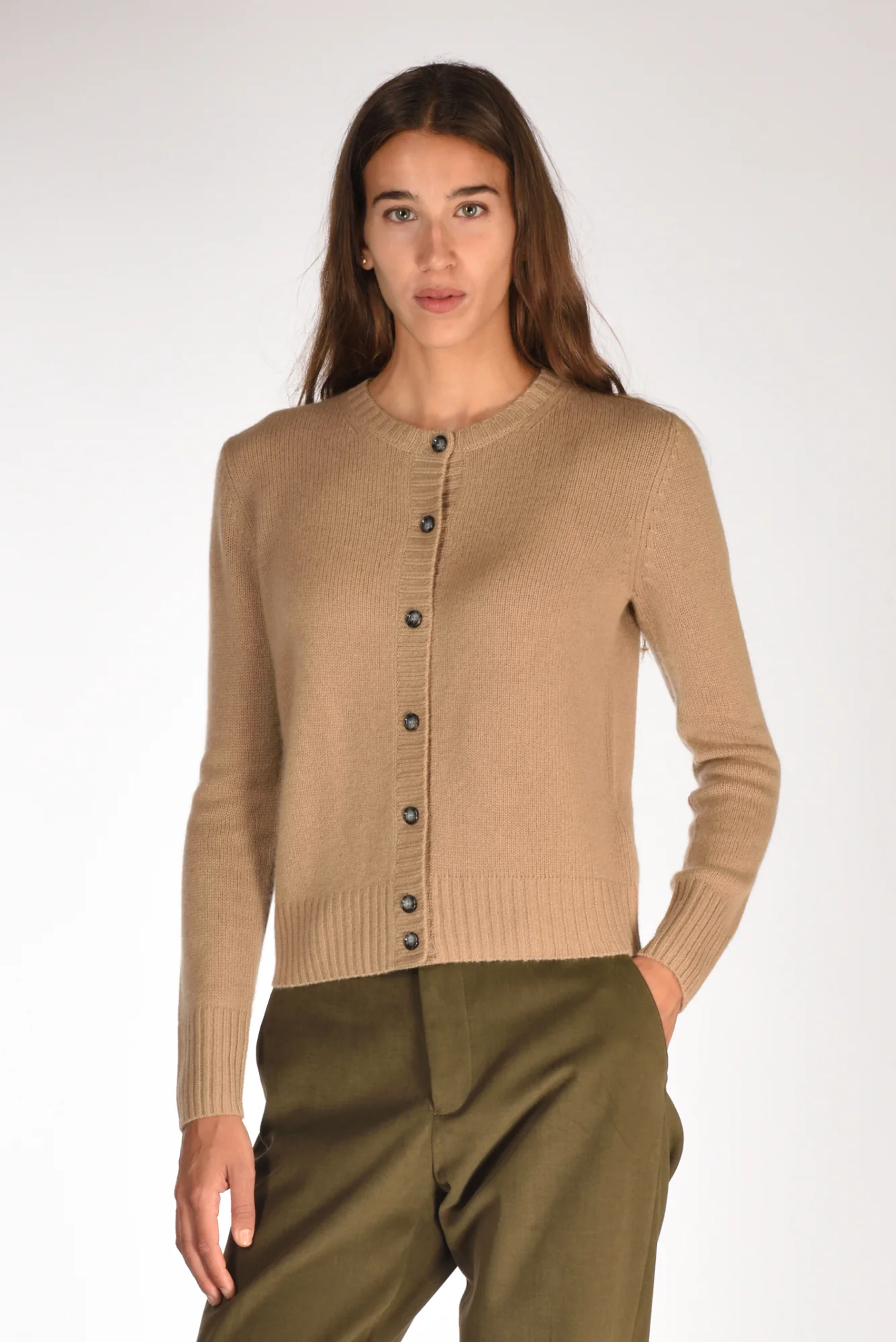 Allude Maglia Cardigan Beige Scuro Donna - immagine 2