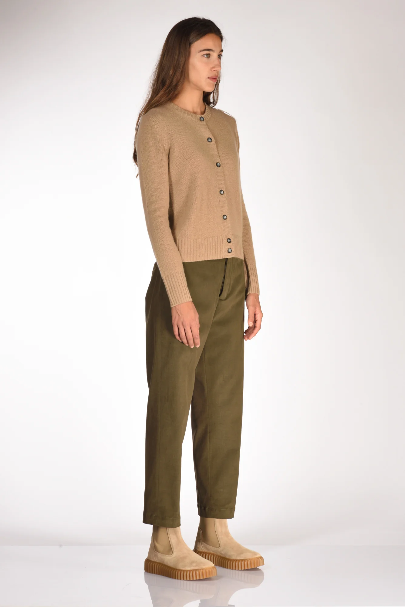 Allude Maglia Cardigan Beige Scuro Donna - immagine 5