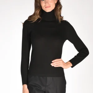 Allude Maglia Collo Alto Nero Donna