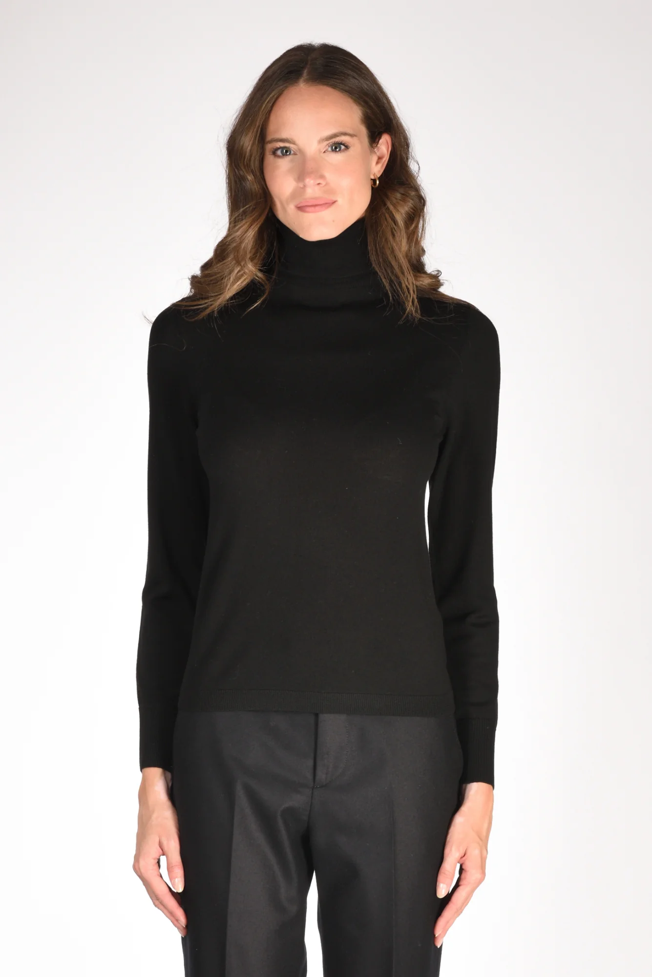 Allude Maglia Collo Alto Nero Donna - immagine 3