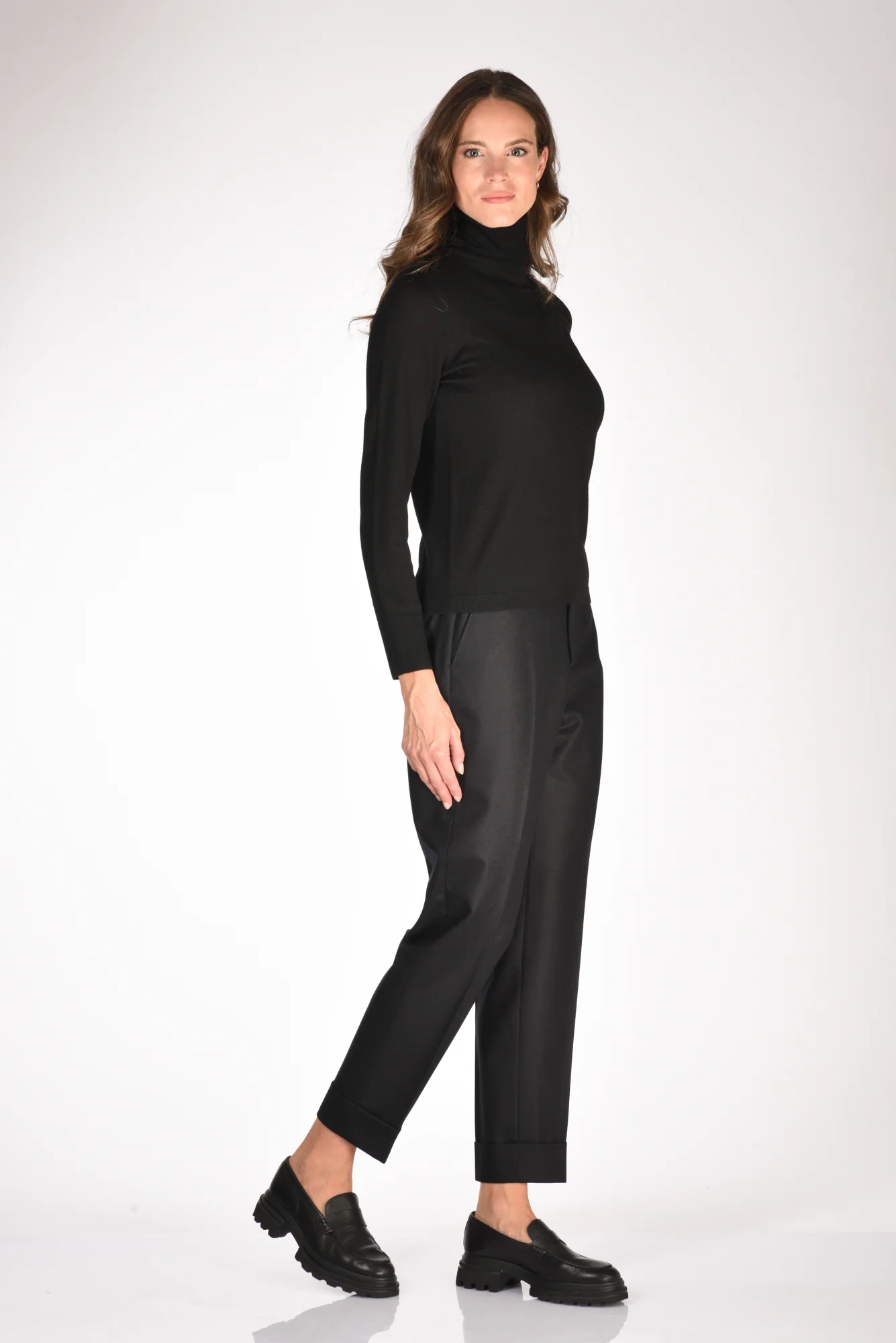 Allude Maglia Collo Alto Nero Donna - immagine 5