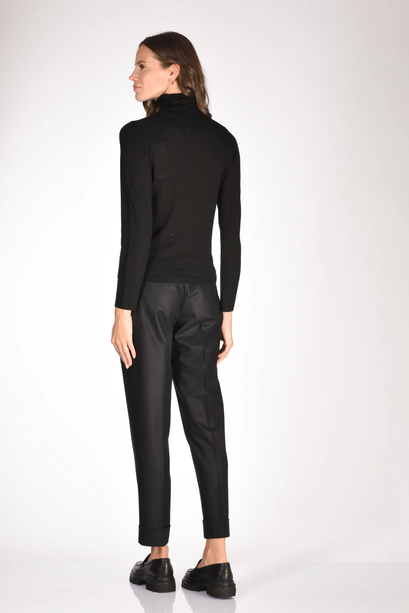 Allude Maglia Collo Alto Nero Donna - immagine 6